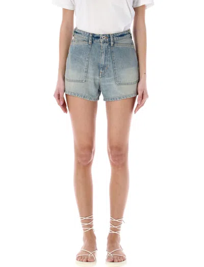 Kenzo Blue Solid Shorts