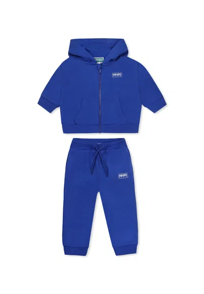 Kenzo Blue Suit For Baby Boy With Logo