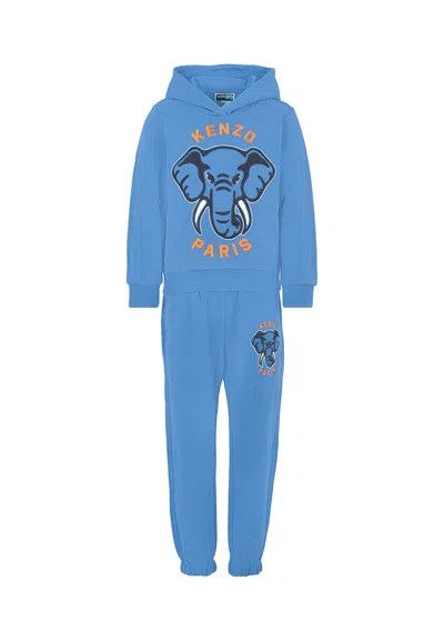 Kenzo Kids' Blue Suit For Boy With Elephant