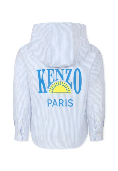 Kenzo Kids' Blue Sweatshirt For Boy With Logo In Light Blue