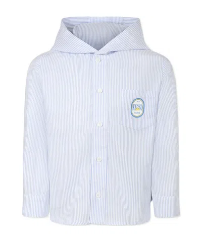 Kenzo Blue Sweatshirt For Boy With Logo In White