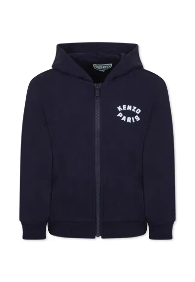 Kenzo Blue Sweatshirt For Kids With Logo