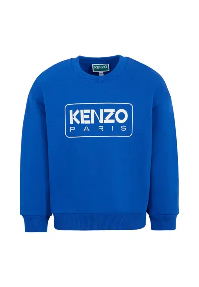 Kenzo Blue Sweatshirt For Kids With Logo