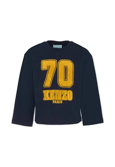 Kenzo Kids' Blue T-shirt For Boy With Logo