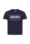 Kenzo Blue T-shirt For Kids With Logo In Blue