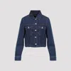 Kenzo Striped Denim Jacket In Blue