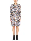 Kenzo Abstract-print Drawstring-waist Midi Dress In Multi