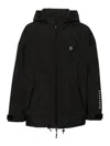 Kenzo Hooded Drawstring Hem Jackets With Zip Pockets In Black
