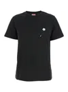 Kenzo 'boke Flower 2,0' Black Crewneck T-shirt With Logo Patch On The Front And Logo Lettering On The Rear