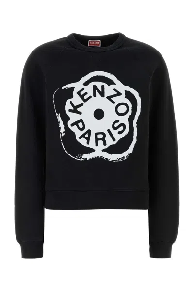 Kenzo Silk Crew Neck Sweatshirt Graphic Print In Multi