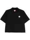 Kenzo Embroidered Flower Polo Shirt In Black