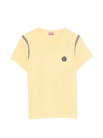 Kenzo Boke Flower 2 Crew Neck Piped T Shirt In Yellow