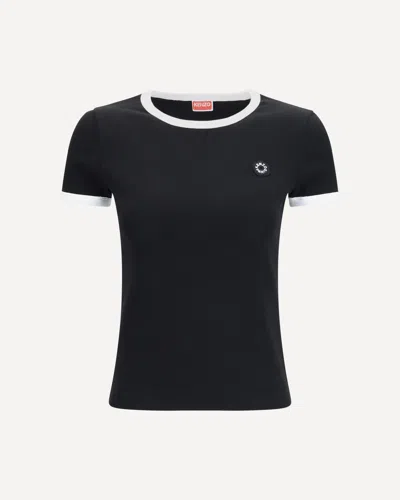 Kenzo Boke Flower 2.0 Embroidered Cotton T-shirt In Black