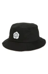 Kenzo Black  Paris Logo Patch Bucket Hat In Black