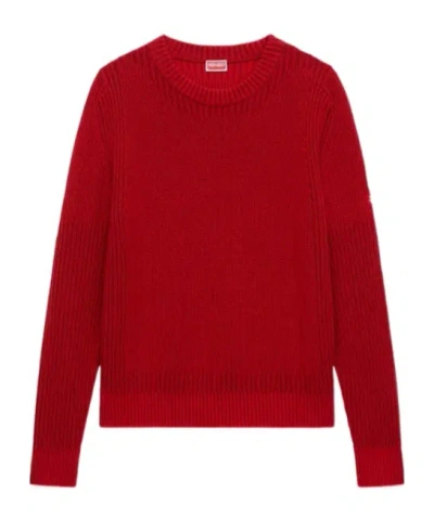Kenzo 'boke Flower 2.0' Embroidered Jumper In Cotton Wool In Red