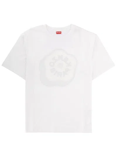 Kenzo 'boke Flower 2.0' Embroidered Oversized T-shirt In Cotton In White