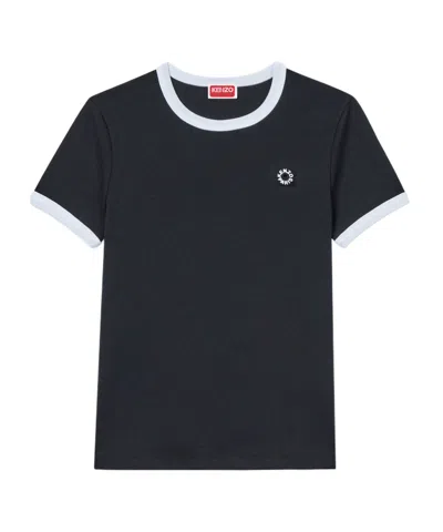 Kenzo Black Cotton T-shirt In Multi