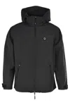 Kenzo Hooded Drawstring Hem Jackets With Zip Pockets In Black