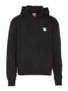 Kenzo Boke Flower 2.0 Cotton Hoodie With Front Print And Kangaroo Pocket In Black