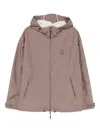 Kenzo Dove Grey Zip-up Jacket With Hood In Brown
