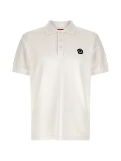 Kenzo Gots Boke Flower 2.0 Crest Slim Polo Polo Shirt White