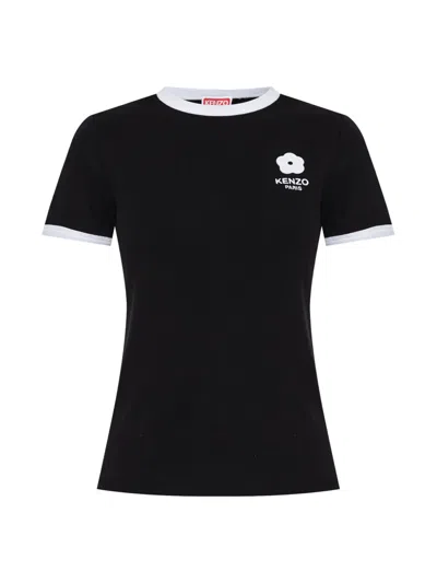 Kenzo Boke Flower 2.0 Contrast-trim T-shirt In Black