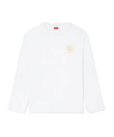 Kenzo 'boke Flower 2.0' Long Sleeve T-shirt In Cotton In White