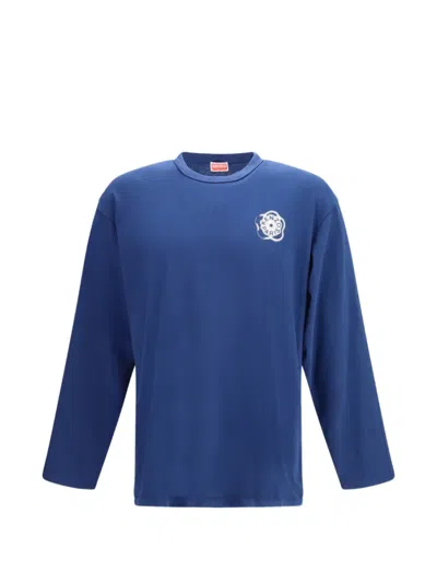 Kenzo Boke Flower 2.0 Long-sleeved Cotton T-shirt In Blue