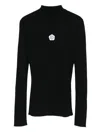 Kenzo Boke Flower High Neck Sweater With Contrasting Embroidery In Black