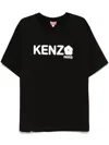 Kenzo Black T-shirt In Cotton With White Logo Printed