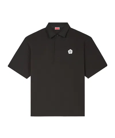 Kenzo Boke Flower 2.0 Logo Relaxed Polo Shirt In Black