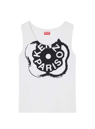 Kenzo Boke Flower 2.0 Ribbed Tank Top In White