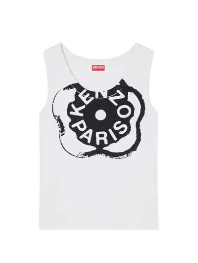 Kenzo Boke Flower 2.0 Ribbed Tank Top In White