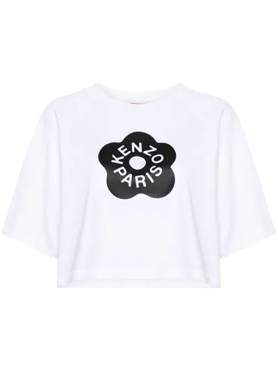 Kenzo Boke Flower 2.0 Cropped T-shirt In White