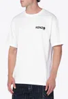 Kenzo White Classic T-shirt With Contrasting Logo Print In Cotton