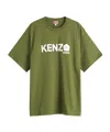 Kenzo Green T-shirt In Cotton With White Logo Printed In Green