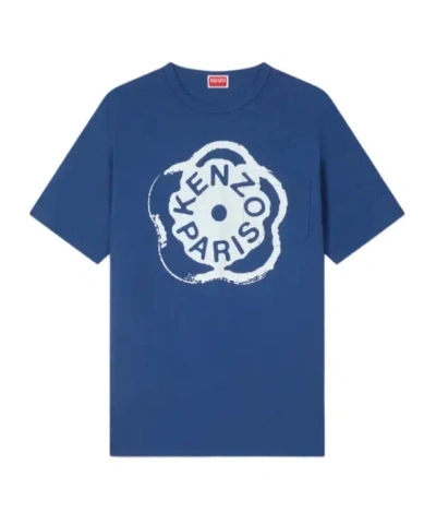 Kenzo Boke Fower 2.0 Chest-pocket T-shirt In Blue