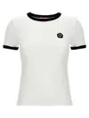 Kenzo White Crewneck T-shirt With Logo Patch On The Front And Contrasting Details In White