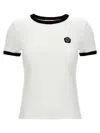 Kenzo White Crewneck T-shirt With Logo Patch On The Front And Contrasting Details In White