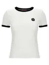 Kenzo White Crewneck T-shirt With Logo Patch On The Front And Contrasting Details In White
