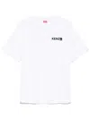 Kenzo White Classic T-shirt With Contrasting Logo Print In Cotton In White