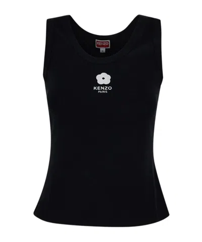 KENZO KENZO LOGO EMBROIDERED SLEEVELESS TOP