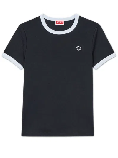 Kenzo Boke Flower 2.0 Embroidered Cotton T-shirt In Black
