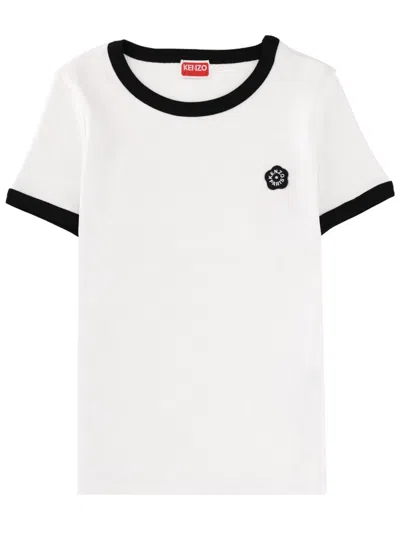 Kenzo Boke Flower 2.0 Embroidered Cotton T-shirt In White