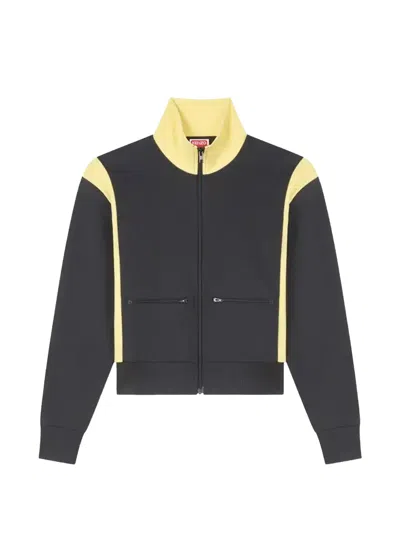 Kenzo Boke Flower 2.0 Zip-up Sweatshirt In Black