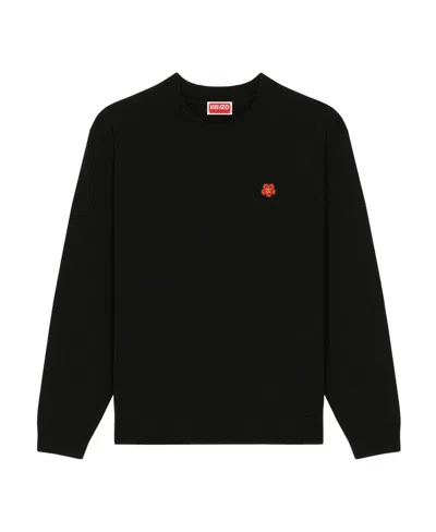 KENZO KENZO BOKE FLOWER CREST EMBROIDERED KNITTED SWEATER