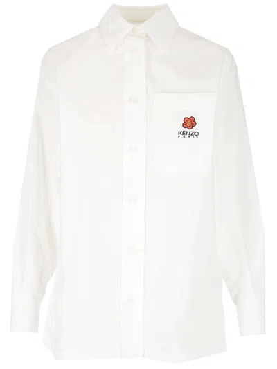 Kenzo Shirt With Boke Flower Logo In White