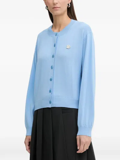 Kenzo Boke Flower Buttoned Cardigan In Black