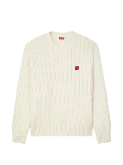 Kenzo Innovative Jersey Knitwear For Men In White