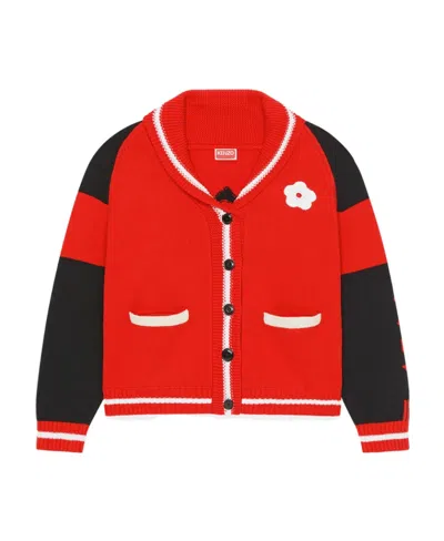 Kenzo Boke Flower Cardigan In Red